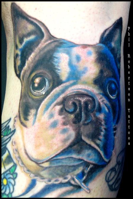 Phil Robertson - Boston terrier color tattoo